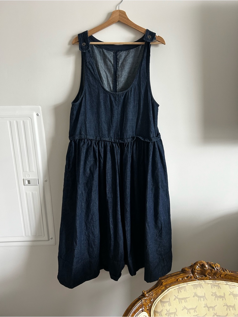 Free People Soraya Denim Midi Dress Medium M  Oversized Slouchy Jean Dress - Picture 6 of 6